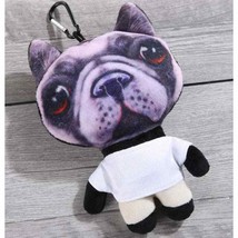 Mad Dog Pug Jumbo Stuffed 3D Key Fob Keyring - $11.88