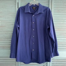 APT.9  Premiere Flex Slim Fit Button Up Shirt ~ Sz 18 34/35 ~ Blue &amp; White - $22.49