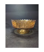 EAPG Amber Gold Glass Pedestal Bowl Compote Buttons &amp; Bars, Richards Har... - $561.21 MXN
