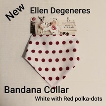 Ellen Degeneres White / Red Polka-dot  Bandana Collar Size M - £3.95 GBP