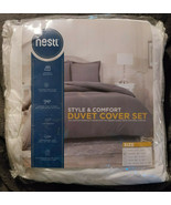 Nestl Soft Duvet Cover Set - 3pc Dbl Brushed with Button Closure Queen S... - £23.64 GBP