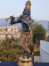 23&quot; Vittu Kalali | Standing Lord Krishna Playing Flute | Handmade | Home Decor - £431.85 GBP