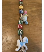 Vintage baby name Macrame Beads-White Horses-Blue Saddles- “Michael” bun... - £11.63 GBP