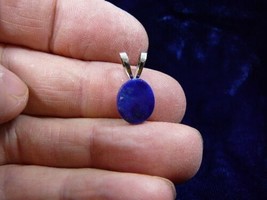 (J207-7) dainty 3/4&quot; oval Blue lapis oval gem gemstone stone PENDANT Jewelry - £11.03 GBP