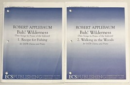 Bah Wilderness Two Songs in Praise by Robert Applebaum SATB Chorus Piano... - $9.95