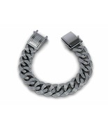 14K White Gold Over Men&#39;s 3 Ctw Diamond Cuban Curb Miami Link Chain Brac... - $509.10 CAD