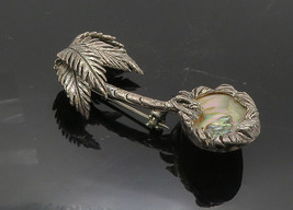 925 Sterling Silver - Vintage Abalone Shell Palm Tree Island Brooch Pin - BP4079 - £55.78 GBP