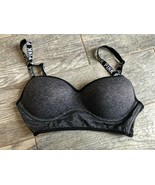 Victorias Secret Pink Bralette Small Underwire Padded Strappy Sexy Black... - $349.74 MXN