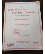 Siete Canciones Populares Espanolas Sheet Music Song Book Spanish - $205.46 CAD