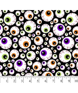 HALLOWEEN EYEBALLS COTTON FABRIC- 1YD PRECUTS-  - €8,52 EUR