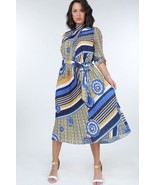 Pleated Print Midi Dress - $75.00