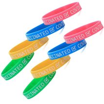 8PCS Teens Silicone Covid Bands Multicolor ID Bands Wristbands Vaccine S... - £9.89 GBP