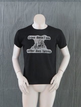 Vintage Graphic T-shirt - Crime Doesn&#39;t Pay Neither Does Farming - Men&#39;s... - $39.00