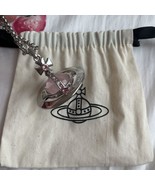 Vivienne Westwood silver tone 3D Orb Pink Ladies Pendant Necklace charm ... - £131.13 GBP