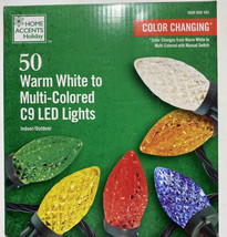 Home Accents Color Changing 50 Warm White to Multi Colored C9 LED Lights - £27.87 GBP