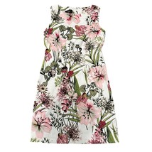 AGB Dress Size 6 Small Floral Sleeveless Pink Green Black White Polyester Mini - £12.21 GBP