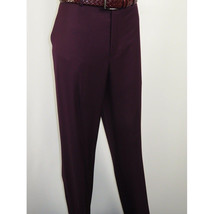 Men BERRAGAMO 3pc Suit Vested Plain front Pants Side Vents Formal A6732 Burgundy image 12