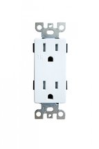 15 Amp Decorative Duplex Receptacle White Tamper Resistant Self Groundin... - $24.75