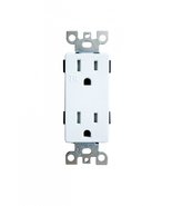 15 Amp Decorative Duplex Receptacle White Tamper Resistant Self Groundin... - €21,29 EUR