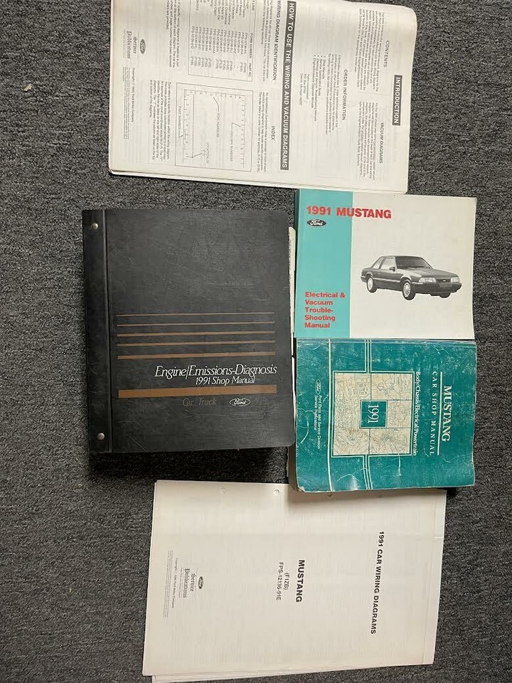 1991 Ford MUSTANG GT Cobra Service Workshop Repair Manual Set Evtm Pced Sheet... - $290.04