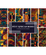 Ankara-Inspired Afrocentric Design - 12 Vibrant African PNG &amp; SVG Digita... - £3.81 GBP