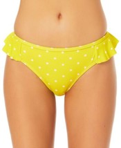 California Waves Juniors Ruffled Hipster Bikini Bottoms Color Yellow Size L - $44.55