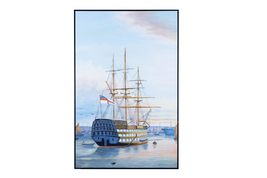 Old Modern Handicrafts H.M.S. Victory in Portsmouth Harbour - Canvas Painting - £215.76 GBP