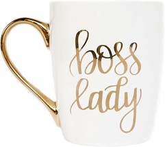 Boss Lady Coffee Mug 16oz Mug with Gold Handle Inspirational Gifts for W... - $55.91