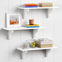 Forbena Decorative Floating Wall Shelves For Bedroom Living Room Set Of 3, 24 - $48.95