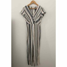 Urban Outfitters Linen Blend Striped Pants Jumpsuit Small - £19.32 GBP