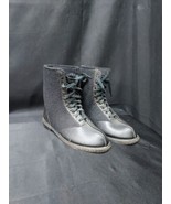 RARE ca. 1920 Men&#39;s Wool Felt &amp; Leather Lace up Boots NEW OLD STOCK UNUS... - $891.54 MXN