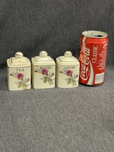 Vintage Set Porcelain Moss Rose Coffee Tea Sugar Hand Painted Pico Japan - £33.08 GBP