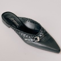 Women&#39;s Shoes Brighton Corey Black Leather Flat Mules Size 6.5M - £28.13 GBP