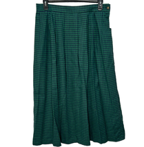 Vintage Orvis Plaid Midi Skirt Pleated Checkered Size 18 Green Navy Blue... - $49.45