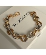 Chain Bracelet Gold-Silver Color 18k Gold Filled Luxury Jewelry - £18.11 GBP
