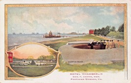 Fortress Monroe Va Hotel Chamberlin Artillery Soldier Multi Image Postcard 1915 - £2.86 GBP