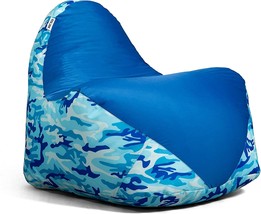 Blue, Woodland Camo Smartmax, 3 Foot Big Joe Warp Bean Bag Chair. - £71.02 GBP