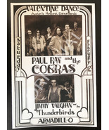 Steve Ray Vaughn with Paul Ray and the Cobras Very Early ORIG Handbill 1977 - $204.43 CAD