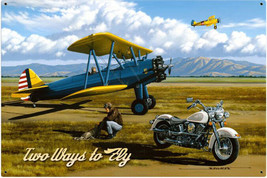 Two Ways to Fly Vintage Metal Sign 36&quot; by 24&quot; - £97.08 GBP
