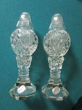 Bohemia Czech Footed Glass Shakers Crystal 6 3/4&quot; Pair - £35.48 GBP