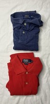 Lot X2 Ralph Lauren Polo Shirts Men’s Medium Red &amp; Blue Short Sleeve Pony - $25.00