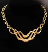 Couture necklace - Vintage golden Napier modernist choker - vintage french desig - £98.20 GBP