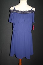 Girls iZ Byer Girls Plus Dress Sz 16.5 Navy Blue Ruffle Off Shoulder NEW NWT - £15.82 GBP