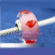 925 Silver Valentine&#39;s Day Handmade Glass Kisses All Round Murano Glass ... - $6.00