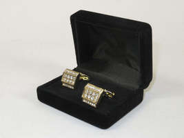 Men J.Valintin Cufflinks by Vitorofolo for French Cuff Shirt V39-74 Gold Diamond image 4