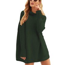 Women Casual Turtleneck Batwing Sleeve Slouchy Oversized Ribbed Knit Tunic Sweat - £53.02 GBP
