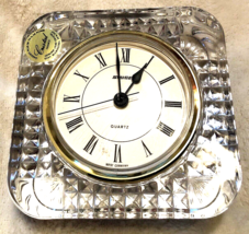 Staiger Quartz Crystal Clock France Crystal Glass W. Germany Paperweight Vintage - £10.72 GBP