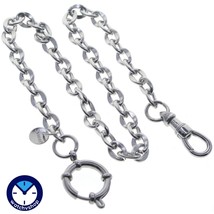 Stainless Steel Pocket Watch Chain Albert Chain Cable Chain Swivel Clasp... - £16.59 GBP