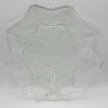 Transparent Vert Moucheté Service Plateau Lourd Verre 13 &quot; - £70.98 GBP