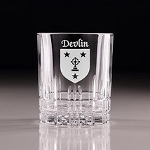 Devlin Irish Coat of Arms Perfect Serve Cut Glass Tumbler - Set of 4 - £60.10 GBP